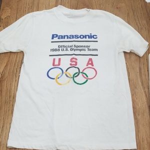 Vintage Panasonic 1988 Olympic Ring Tee Shirt
